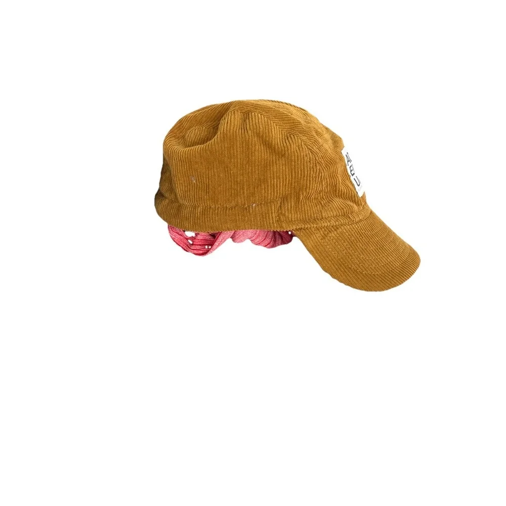ADVENTURE Corduroy  Toddler ‎ Hat One Size Brown Cap Sherpa Like Lining